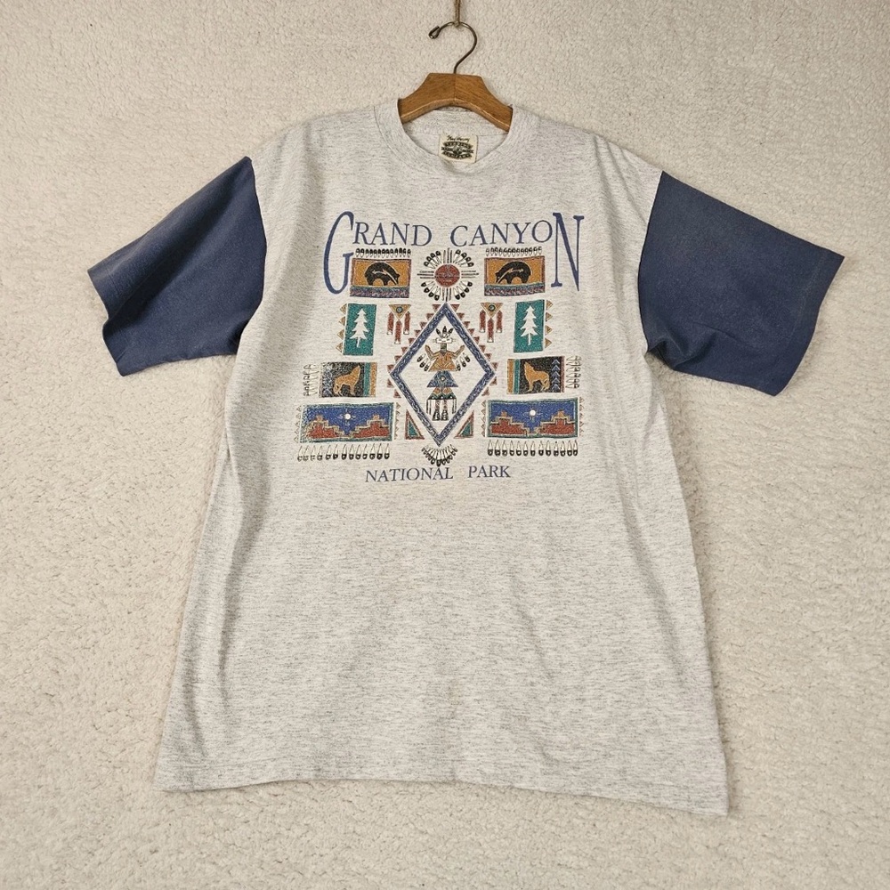 Fred Harvey Shirt Mens XL Grand Canyon Gray Single Stitch Native American 90s